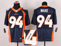 Nike NFL Denver Broncos #94 DeMarcus Ware Navy Blue Men's Elite Autographed Jersey