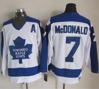 Toronto Maple Leafs -7 Lanny McDonald White Blue CCM Throwback Stitched NHL Jersey