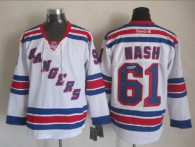 Autographed New York Rangers -61 Rick Nash White Road Stitched NHL Jersey