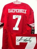 Nike San Francisco 49ers -7 Colin Kaepernick Red Team Color Mens Stitched NFL Elite Autographed Jers