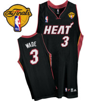 Miami Heat Finals Patch #3 Dwyane Wade Black Stitched Youth NBA Jersey
