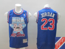Autographed Chicago Bulls -23 Michael Jordan Blue 1992 All Star Stitched NBA Jersey
