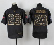 Nike Houston Texans #23 Arian Foster Black Gold No Fashion Men's Stitched NFL Elite Jersey
