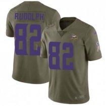 Nike Vikings -82 Kyle Rudolph Olive Stitched NFL Limited 2017 Salute to Service Jersey