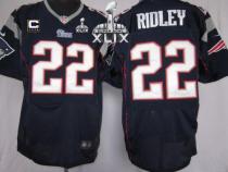 Nike New England Patriots -22 Stevan Ridley Navy Blue Team Color With C Patch Super Bowl XLIX Mens S