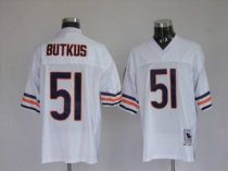 Mitchell and Ness Bears -51 Dick Butkus White Stitched Throwback NFL Jersey