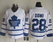 Toronto Maple Leafs -28 Tie Domi White CCM Throwback Stitched NHL Jersey