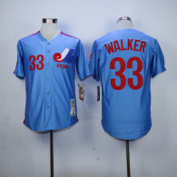 Expos -33 Larry Walker Blue Stitched MLB Jersey