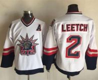 New York Rangers -2 Brian Leetch White CCM Statue of Liberty Stitched NHL Jersey