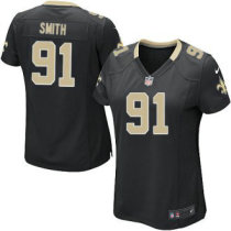 Elite Will Smith Womens Jersey - New Orleans Saints -91 Home Black Nike NFL