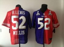 Nike Ravens and 49ers -52 Ray Lewis and Patrick Willis Purple Red Super Bowl XLVII Men Stitched NFL