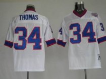 Mitchell and Ness Bills -34 Thurman Thomas White Stitched Throwback NFL Jersey