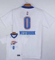 Oklahoma City Thunder -0 Russell Westbrook White Pride Stitched NBA Jersey