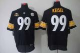 Nike Pittsburgh Steelers #99 Brett Keisel Black Team Color With 80TH Patch Men's Stitched NFL Elite