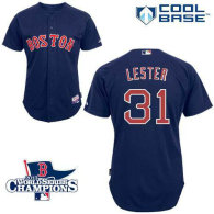 Boston Red Sox #31 Jon Lester Dark Blue Cool Base 2013 World Series Champions Patch Stitched MLB Jer