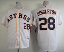 Houston Astros #28 Jon Singleton White Home Cool Base Stitched MLB Jersey