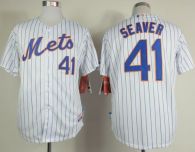 New York Mets -41 Tom Seaver White Blue Strip  Home Cool Base Stitched MLB Jersey