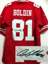 Nike San Francisco 49ers -81 Anquan Boldin Red Team Color Mens Stitched NFL Elite Autographed Jersey