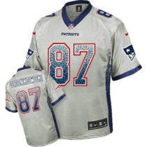 Nike Patriots -87 Rob Gronkowski Grey Stitched NFL Elite Drift Fashion Jersey