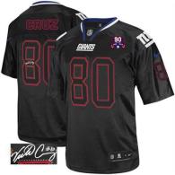 Nike New York Giants #80 Victor Cruz Lights Out Black With 1925-2014 Season Patch Men's Stitched NFL