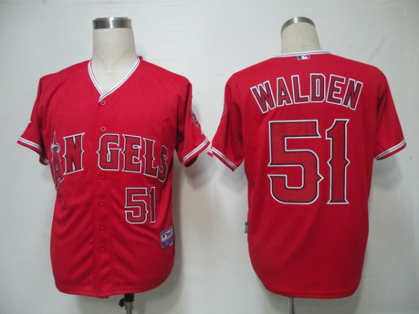 Los Angeles Angels of Anaheim -51 Jordan Walden Red Cool Base Stitched MLB Jersey