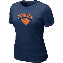 New York Knicks Big Tall Primary Logo Black Women T-Shirt (4)