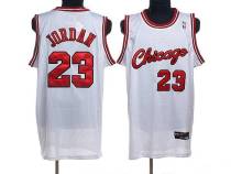 Chicago Bulls -23 Michael Jordan Stitched White Crabbed Typeface NBA Jersey