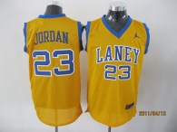Chicago Bulls -23 Jordan Stitched Yellow Laney High School Classic NBA Jersey