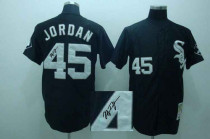 Autographed MLB Chicago White Sox -45 Micheal Jordan Black Stitched Jersey