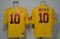 Nike Redskins -10 Robert Griffin III Yellow With 80TH Patch Stitched NFL Elite Jersey
