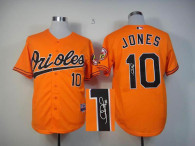 MLB Baltimore Orioles #10 Adam Jones Stitched Orange Autographed Jersey