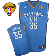 Oklahoma City Thunder #35 Kevin Durant Blue Finals Patch Stitched Youth NBA Jersey