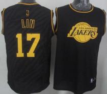 Los Angeles Lakers -17 Jeremy Lin Black Precious Metals Fashion Stitched NBA Jersey