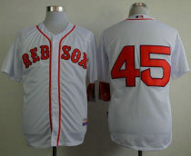 Boston Red Sox #45 Pedro Martinez White Cool Base Stitched MLB Jersey