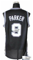 NBA San Antonio Spurs Revolution 30 -9 Tony Parker Black Stitched Autographed Jersey