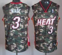 Miami Heat -3 Dwyane Wade Camo Stealth Collection Stitched NBA Jersey
