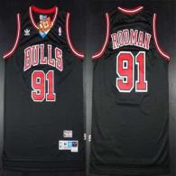 Chicago Bulls -91 Dennis Rodman Black Throwback Stitched NBA Jersey