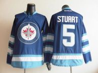 Winnipeg Jets -5 Mark Stuart Dark Blue 2011 Style Stitched NHL Jersey