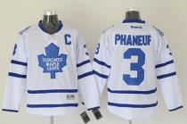 Toronto Maple Leafs -3 Dion Phaneuf White Road Stitched NHL Jersey