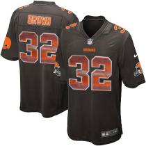Nike Browns -32 Jim Brown Brown Team Color Stitched NFL Limited Strobe Jersey