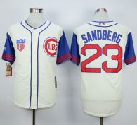 Chicago Cubs -23 Ryne Sandberg Cream Blue 1942 Turn Back The Clock Stitched MLB Jersey