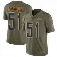 Nike Chargers -51 Kyle Emanuel Olive Stitched NFL Limited 2017 Salute to Service Jersey