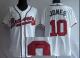Atlanta Braves #10 Chipper Jones White Cool Base Autographed Stitched MLB Jersey
