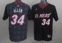 Miami Heat -34 Ray Allen Black New Latin Nights Stitched NBA Jersey