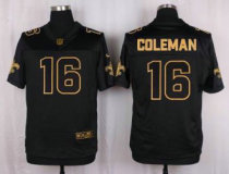 Nike New Orleans Saints -16 Brandon Coleman Black Stitched NFL Elite Pro Line Gold Collection Jersey