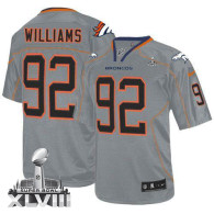 Nike Denver Broncos #92 Sylvester Williams Lights Out Grey Super Bowl XLVIII Men's Stitched NFL Elit