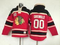 Chicago Blackhawks -00 Clark Griswold Red Sawyer Hooded Sweatshirt Stitched NHL Jersey