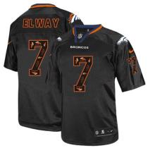 Nike Denver Broncos #7 John Elway New Lights Out Black Men's Stitched NFL Elite Jersey
