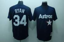 Mitchell and Ness Houston Astros #34 Nolan Ryan Stitched Blue Throwback MLB Jersey