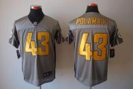 Nike Pittsburgh Steelers #43 Troy Polamalu Grey Shadow Men's Stitched NFL Elite Jersey